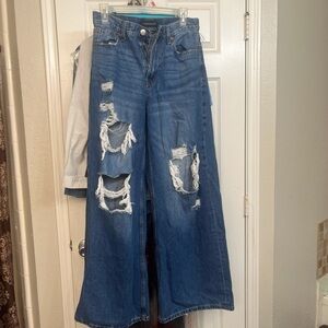 Aeropostale High Rise Super Wide Leg Jeans